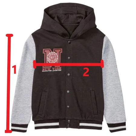 Bluza College Z Kapturem Bejsbolówka 158/164 Czarno-Szara EKO Bawełna