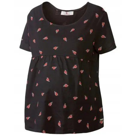Koszulka Ciążowa Bellybutton 42 Czarna Bawełniana T-shirt Z Krótkim Rękawem