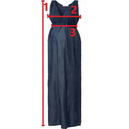 Sukienka Ciążowa Maxi Bellybutton 36 Granatowa Bawełna Jeansowa Bez Rękawów