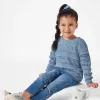 Sweter Ażurowy Dziewczęcy Lupilu Rozmiar 110/116 Niebieski Bawełniany