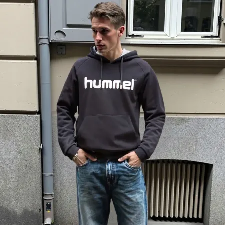 Męska Bluza z kapturem Hummel Rozmiar XXL antracytowa kangurka z kieszenią
