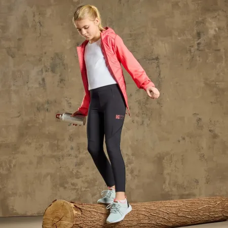 CRIVIT Legginsy Sportowe Dziewczęce 134/140 Czarne z Kieszenią LYCRA