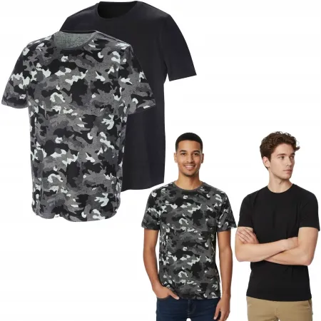T-shirt Męski PARKSIDE 2-pak S 44/46 100 % Bawełna Czarny Moro Kamuflaż