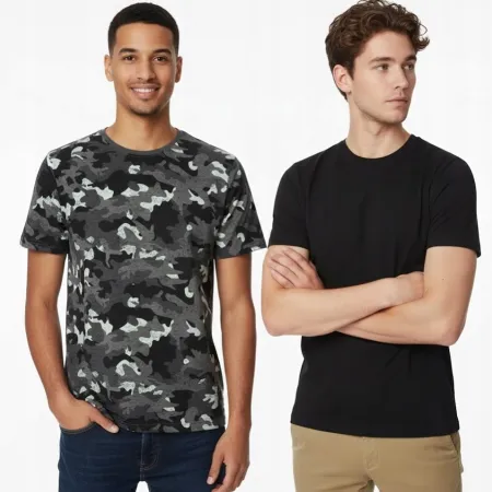 T-shirt Męski PARKSIDE 2-pak S 44/46 100 % Bawełna Czarny Moro Kamuflaż