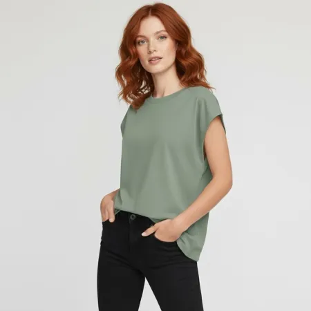 Zestaw 2 Koszulki T-shirty Damskie Oversize 100% Bawełna S Szary Zielony