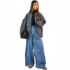 BOOHOO KURTKA BOMBERKA OVERSIZE Wełniany Look Teddy Boucle SZARA S/36