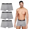 3x Bokserki Męskie LIVERGY S Bawełna Szare z napisem WORK AND WEAR 3-pak