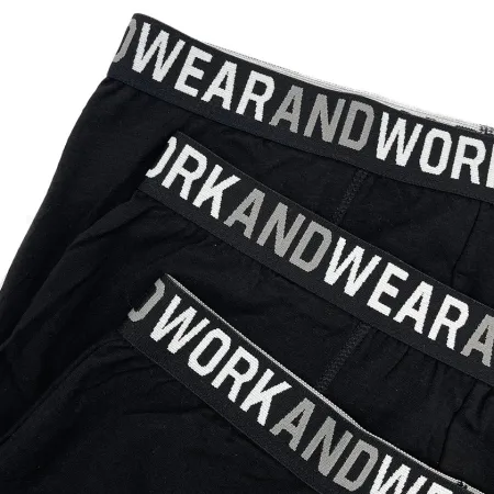 3x Bokserki Męskie LIVERGY M Bawełna Czarne z napisem WORK AND WEAR 3-pak