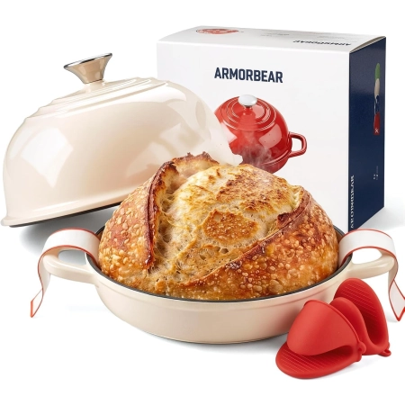 Garnek żeliwny holenderski do chleba Armorbear emaliowany 4,7L 24cm Biały