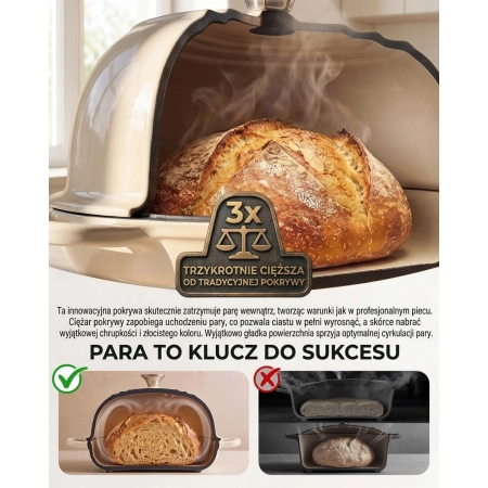 Garnek żeliwny holenderski do chleba Armorbear emaliowany 4,7L 24cm Biały